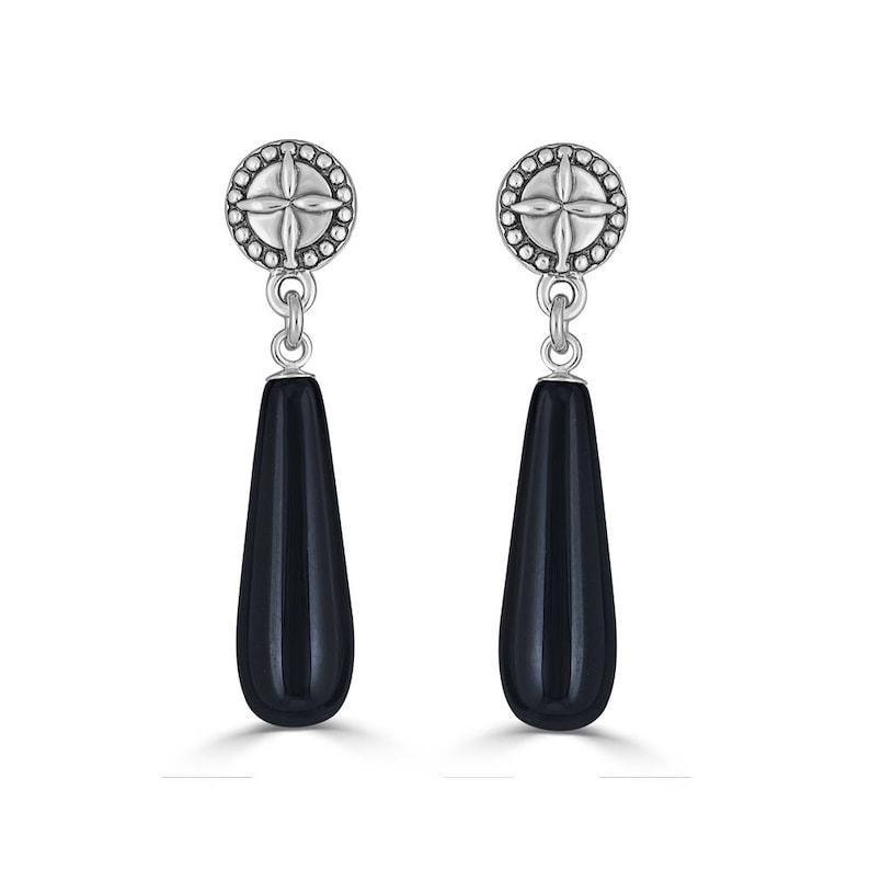 onyx teardrop earrings