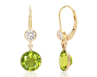 Peridot Gemstone Earrings in 14K Gold Filled or Sterling Silver, Peridot Jewelry, August Birthstone Earrings, 16th Anniversary Gifts for Her