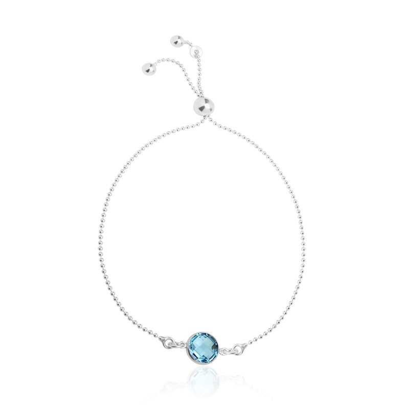 Blue Topaz Choker Necklace for Women in Sterling Silver, December Birthstone Jewelry, 4th Anniversary Gifts for Her image 5