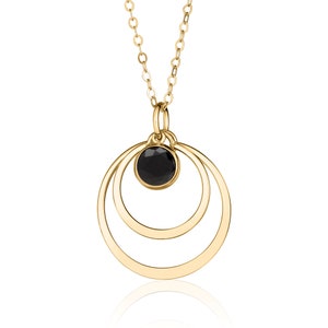 Black Onyx Pendant Necklace in 14K Gold Filled or Sterling Silver, Black Onyx Jewelry, Jewelry Gift, 7th Anniversary Gift