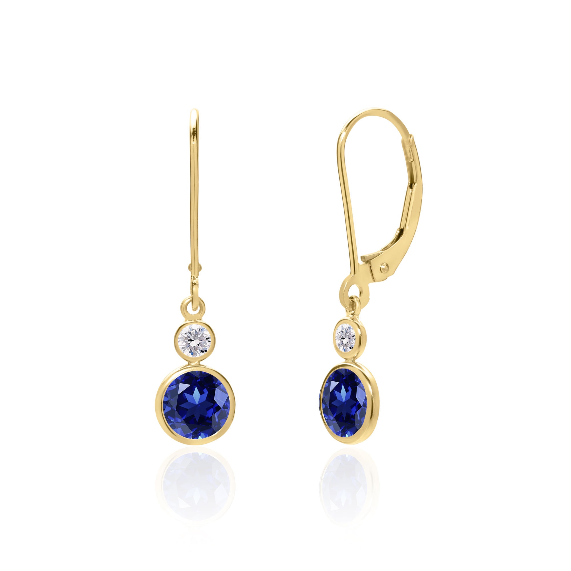 Six Ceylon Sapphires Diamond 4.20 Carat Yellow Gold Drop 1.75 Inch Long  Earrings For Sale at 1stDibs | how big is 1.75 inches, six carat, six  earrings