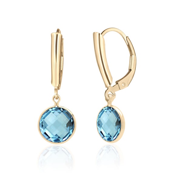 Blue Topaz Earrings in 14K Gold Filled or Sterling Silver - Etsy