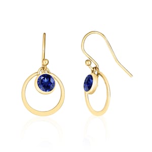 Blue Sapphire Earrings 14K Gold Filled or Sterling Silver, Sapphire Jewelry, September Birthstone Earrings, 5th or 45th Anniversary Gift