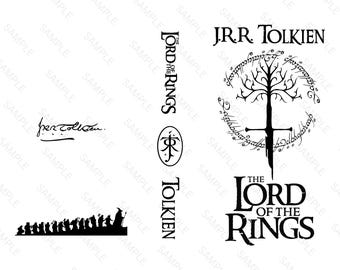 Diseño de portada de El Señor de los Anillos de JRR Tolkien para encuadernación/reencuadernación / PNG (descarga digital) / Para Cricut