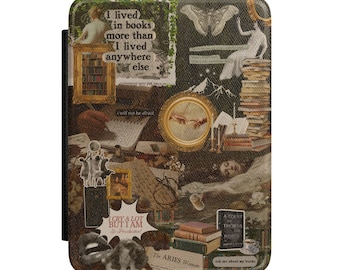Funda para Kindle con collage de libros vintage / Diseño para biblioteca de lectores literarios