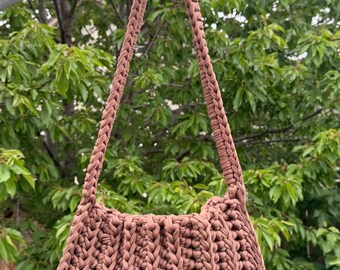 Handmade Crochet Brown Mini Purse