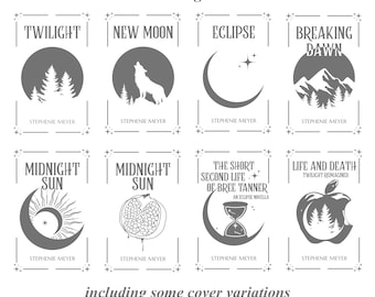 Twilight Series Full by Stephenie Meyer Book Cover Design for Book Binding/Rebinding | PNG (Digital Download) | For Cricut