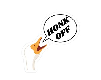 Goose Saying HONK OFF Funny Vinyl Decal Bumper Sticker