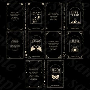 A Court Of Full Series by Sarah J Maas Book Cover Design for Book Binding/Rebinding | PNG (Digital Download) | For Cricut image 2
