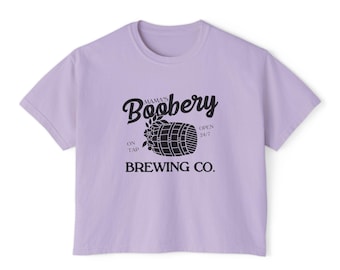 Boobery Brewing Co barrel logo Tee | Women's Boxy Tee