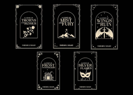 A Court Of Full Series by Sarah J Maas Book Cover Design for Book Binding/Rebinding | PNG (Digital Download) | For Cricut