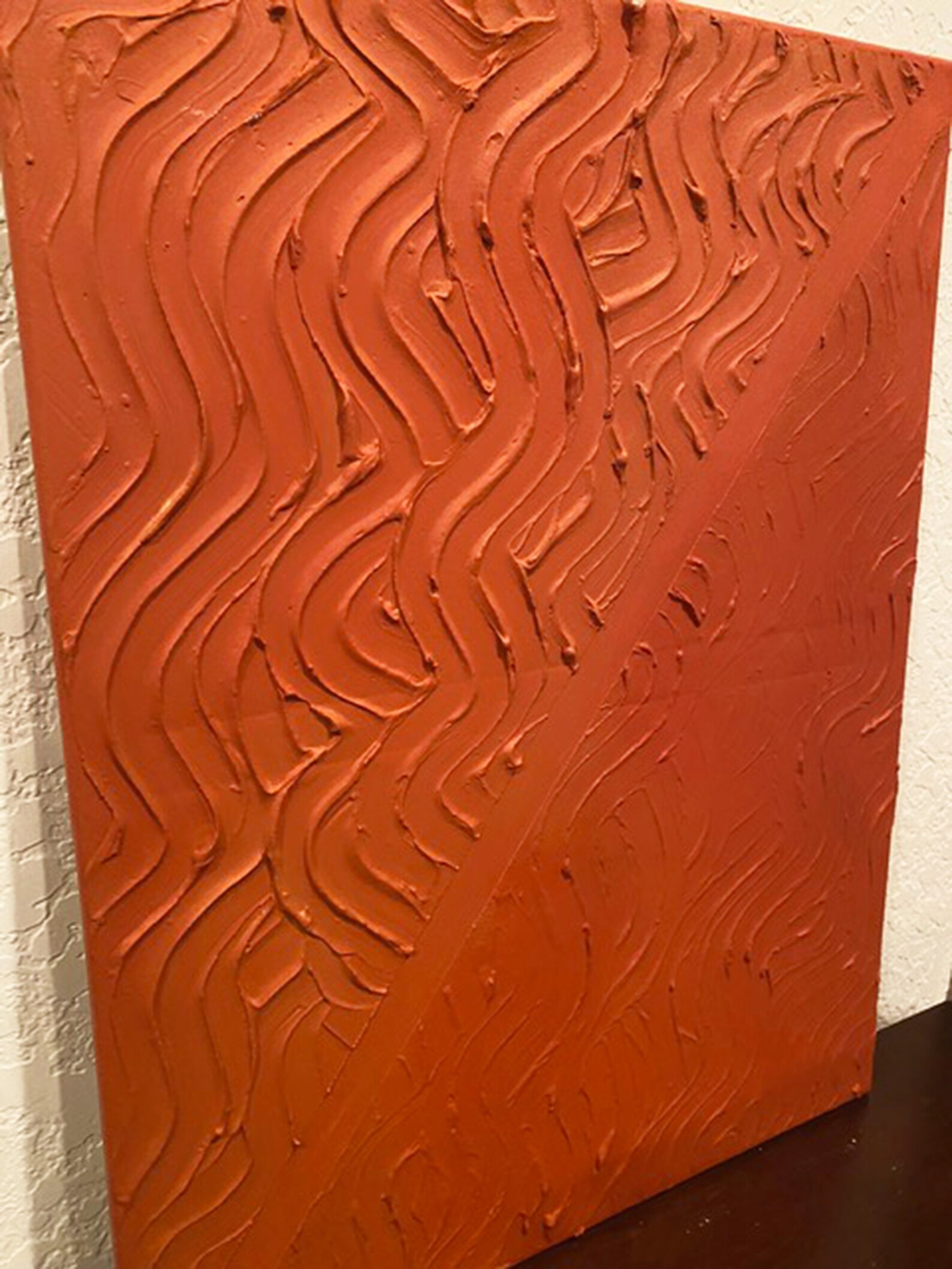 Terracotta Textured Wall Art. Abstract Minimalistic Art. Abstract Wall