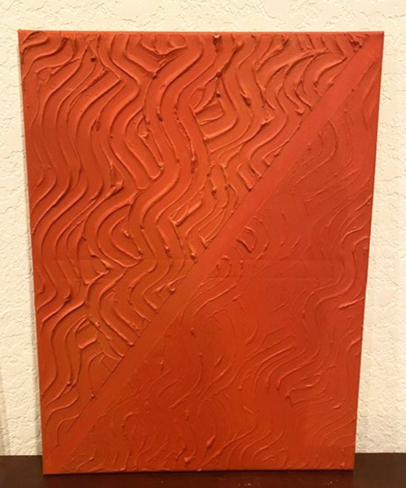 Terracotta Textured Wall Art. Abstract Minimalistic Art. Abstract Wall
