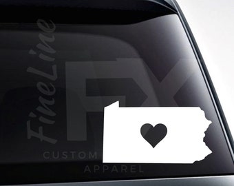 Heart Roots Native Proud Pennsylvania Home State Vinyl Decal Sticker