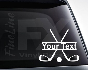 Personalized Golf Clubs Golfer Vinyl Decal Sticker / Decal For Cars, Laptops, Tumblers And More