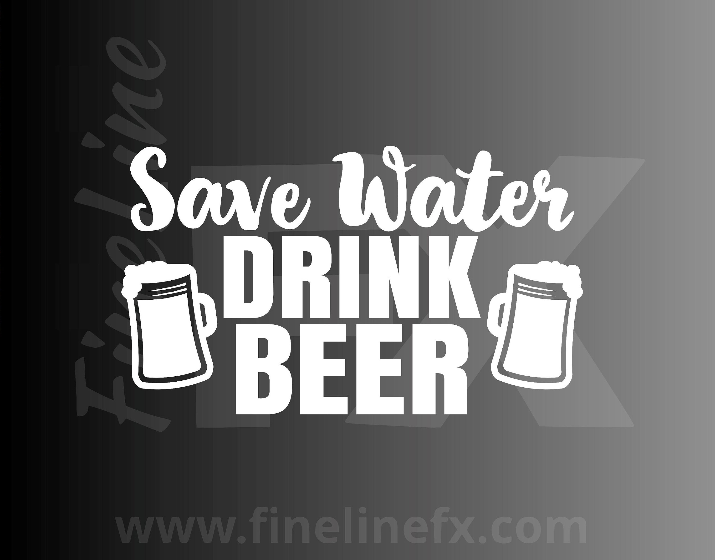 SAVE WATER DRINK BEER Vinyl Decal // Sticker approx 85mm X 135mm