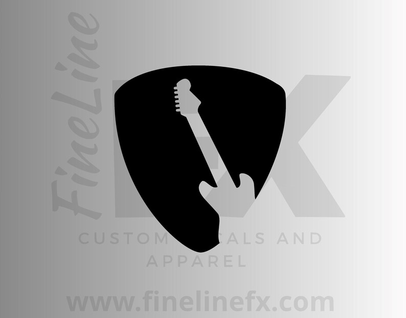 Guitar Pick Guitar Silhouette Logo Vinyl Decal Sticker / Decal | Etsy