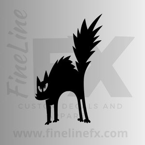 Halloween Scared Black Cat Vinyl Decal Sticker / Decals for - Etsy