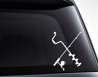Ice Fishing University Decal Sticker Choose Pattern Size #1733 Ice Fishing University Decal Sticker Choose Pattern Size #1733