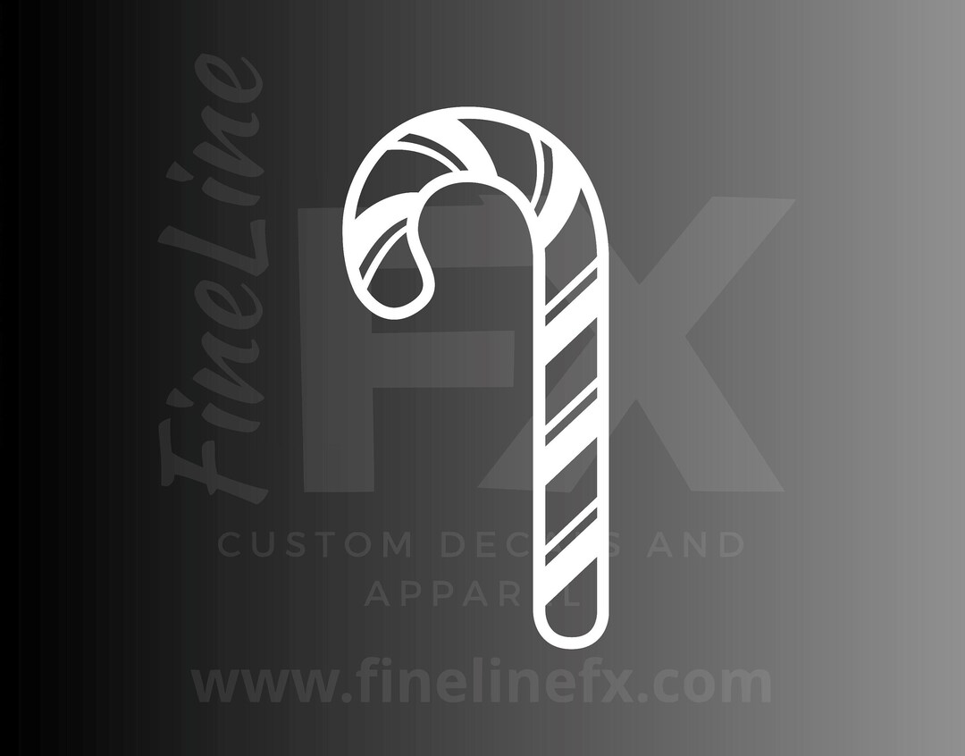 Candy Cane Die Cut Vinyl Decal Sticker / Christmas Candy Cane Etsy