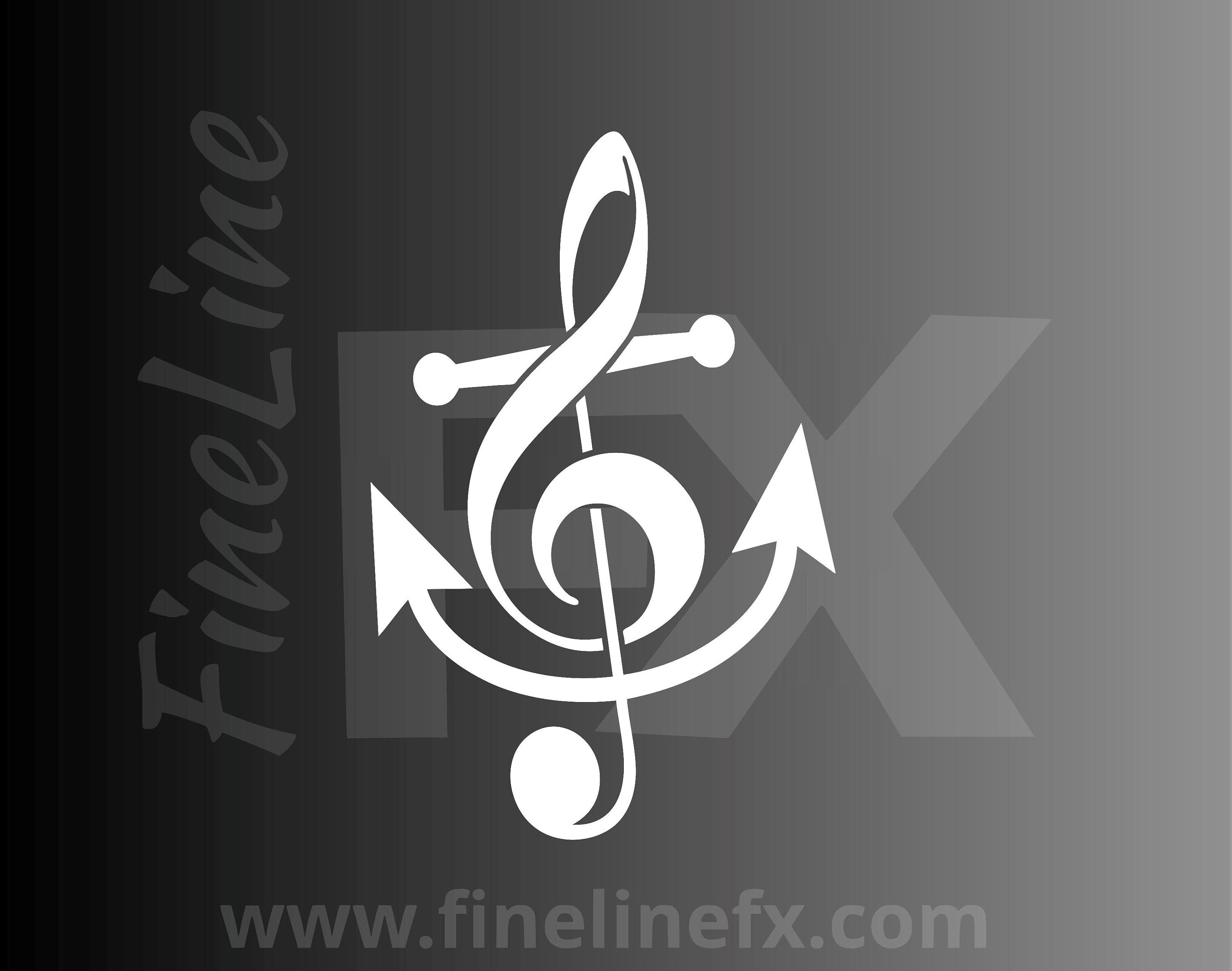 Treble Clef Anchor Music Note Anchor Vinyl Decal Sticker Etsy Canada