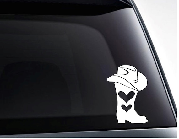 Cowboy Hat with Crossbones Vinyl Sticker Decal Country Choose Size /& Color