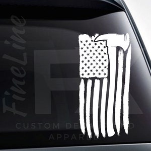 Fireman Axe American Flag Vinyl Decal Sticker Car Decal Car - Etsy