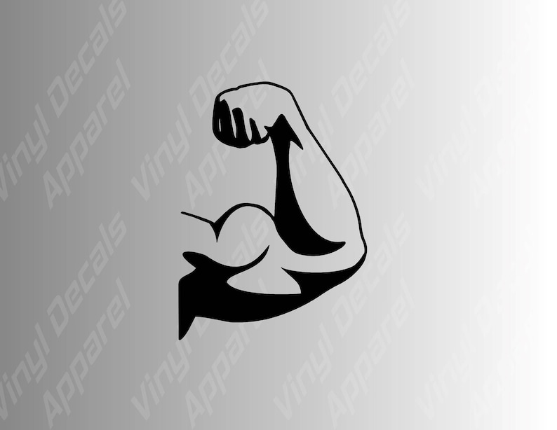 Bicep Arm Muscle Weightlifter Vinyl Decal Sticker Etsy