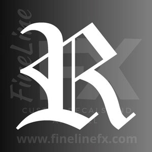 Old English Letter R Initial Vinyl Decal Sticker - Etsy