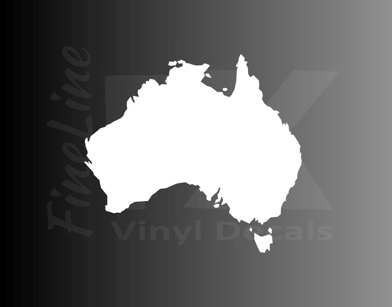 Australia Map Silhouette Vinyl Decal Sticker / Decal for Cars Etsy