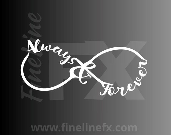 Always and Forever sticker Vinyl Picture Frame Wedding Valentines