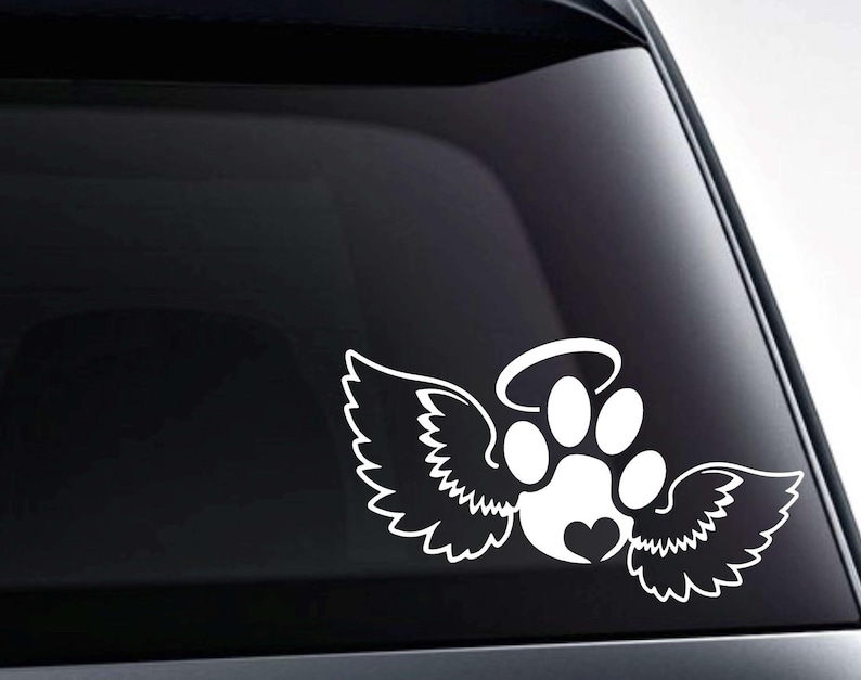 cat paw print with angel wings cat paw print with angel wings