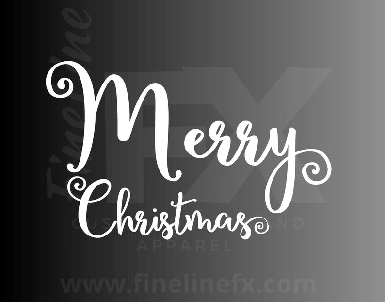 Merry Christmas Vinyl Decal Sticker / Christmas Decor Etsy