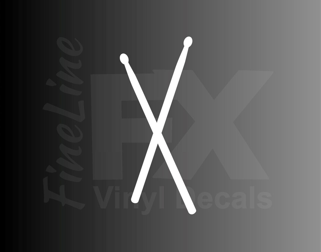 Drumsticks Drummer Vinyl Decal Sticker / Decal for Cars, Laptops
