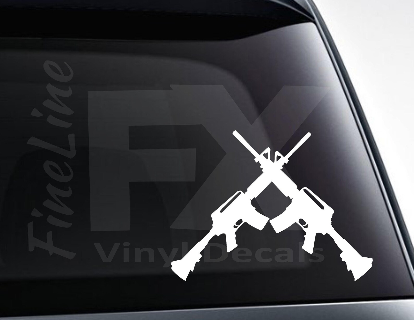 Crossed Rifles Decal AR15 Semi Automatic Rifles Vinyl Decal Etsy