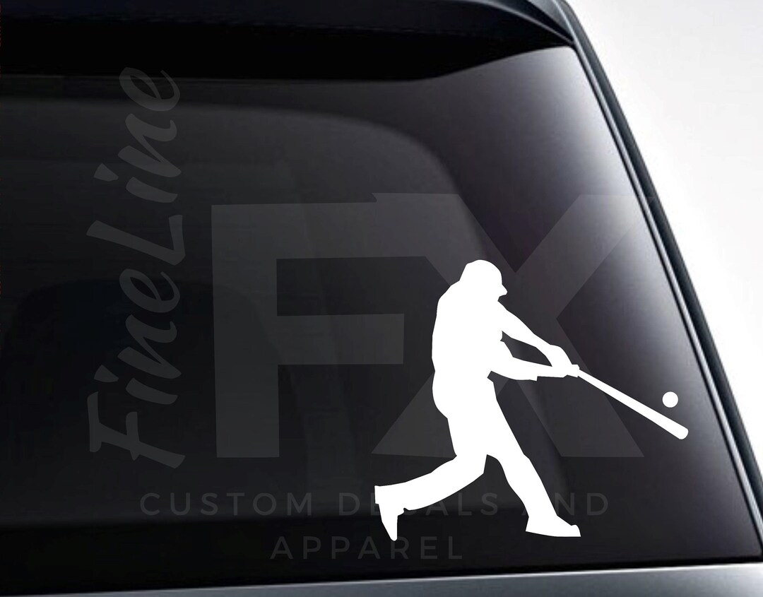Baseball Player Batting Vinyl Decal Sticker / Decal for Car Windows