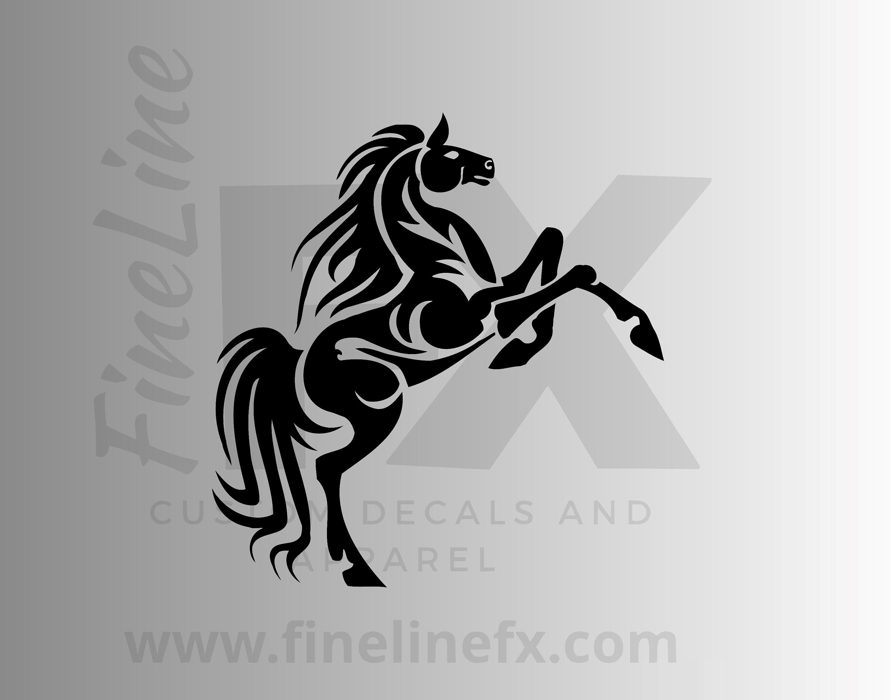 Tribal Horse Decal, Standing Horse Fancy Flourish Design Vinyl Decal Sticker  - Etsy