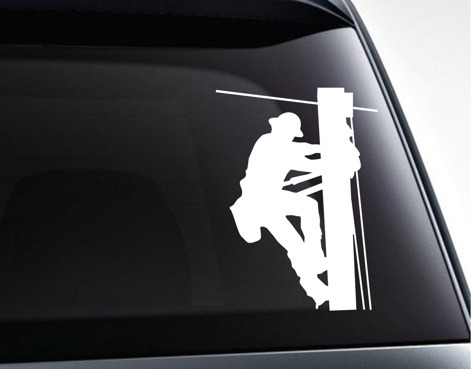 Electric Lineman on a Utility Pole Decal / Vinyl Decal Sticker Etsy