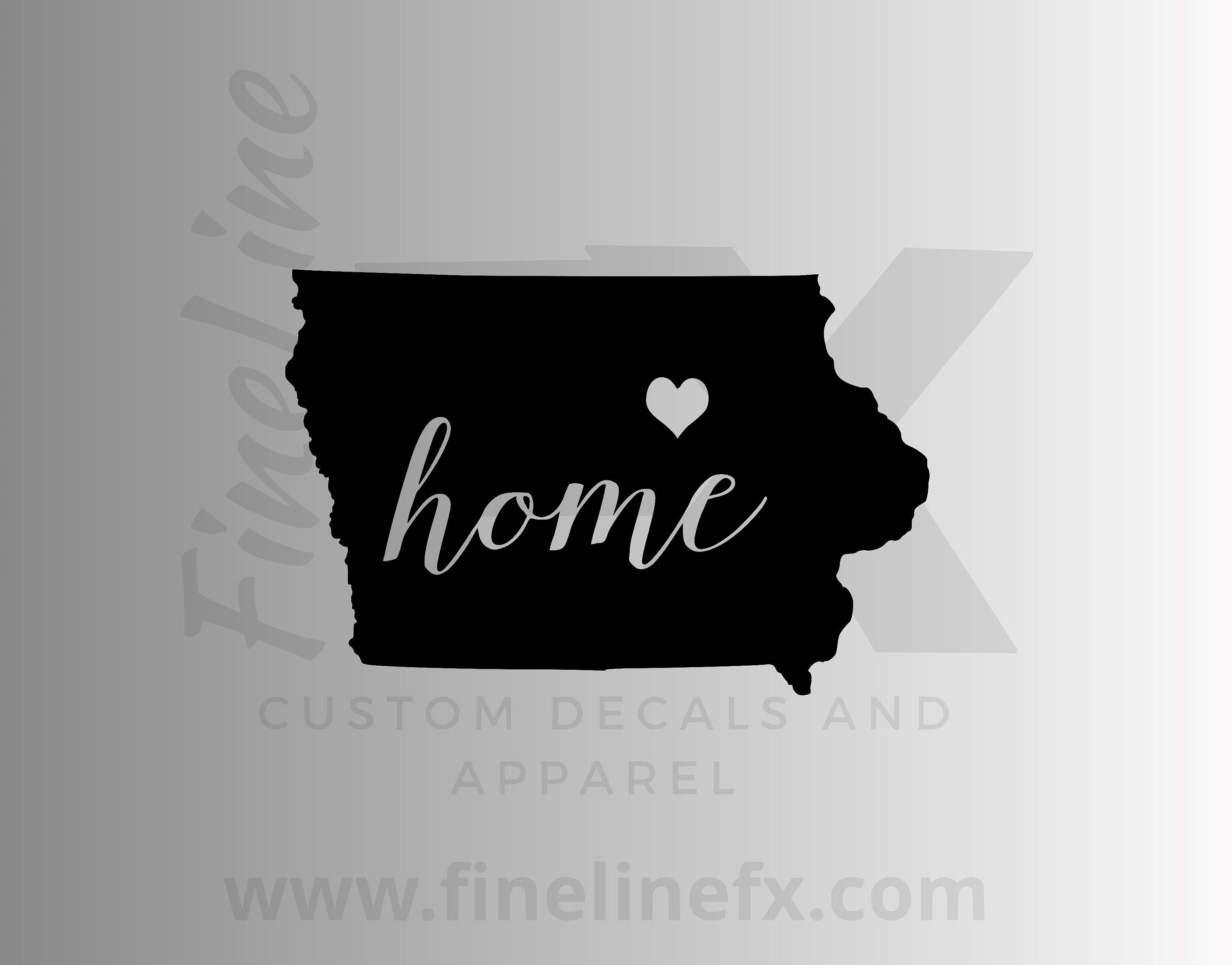 Heart in Iowa IA Sticker,All-Weather Premium Vinyl Sticker,Sticky