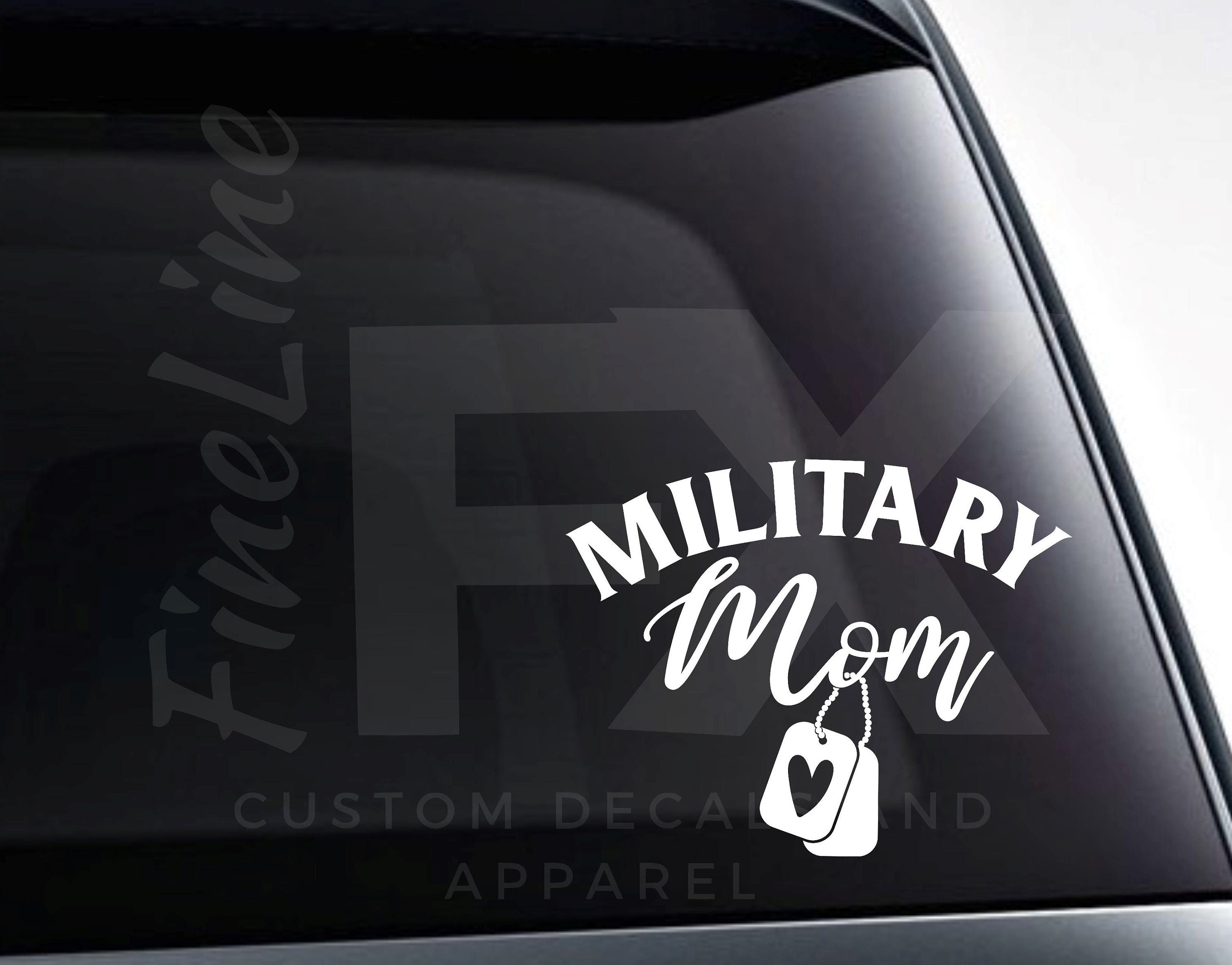STICKERS Army Military Round Car Windshield Crush Sticker