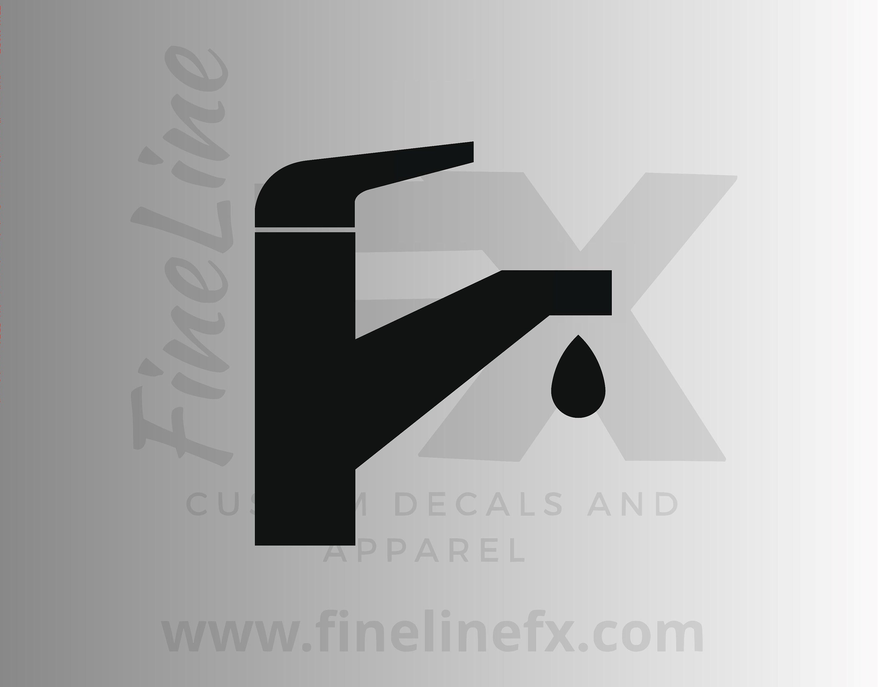 Water Faucet Symbol Die Cut Vinyl Decal Sticker Etsy