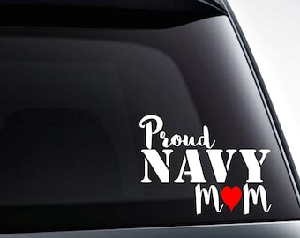 Proud Navy Mom Vinyl Decal Sticker / Car Windows, Laptops, Tumblers