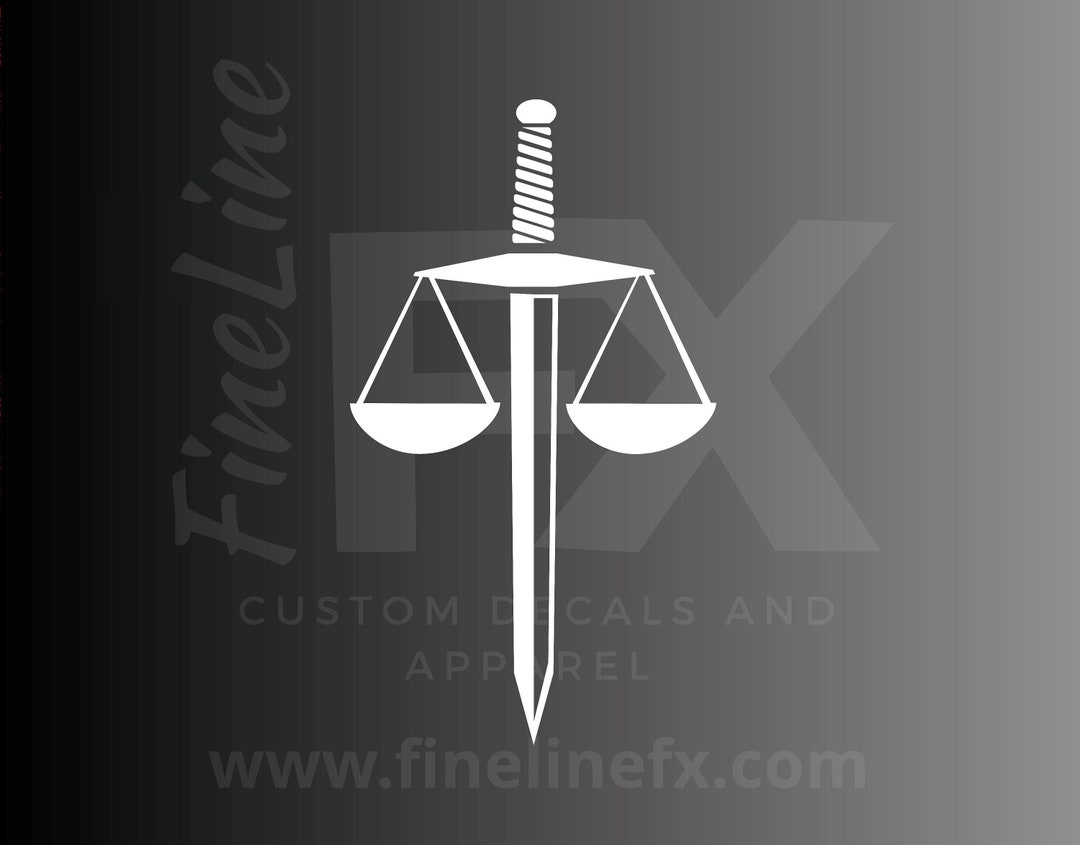 Sword Law Scales of Justice Vinyl Decal Sticker Etsy