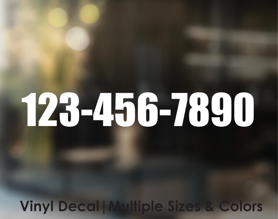 Phone Number Vinyl Decal Sticker Business Storefront Window Decal, Car