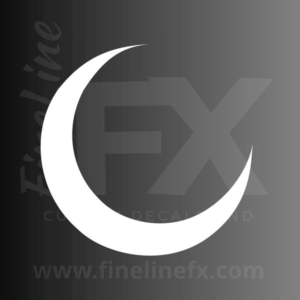 Crescent Moon Decal Etsy