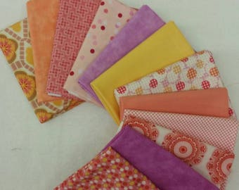 Fun and Funky Fat Eighth Bundle of 12 different fabrics