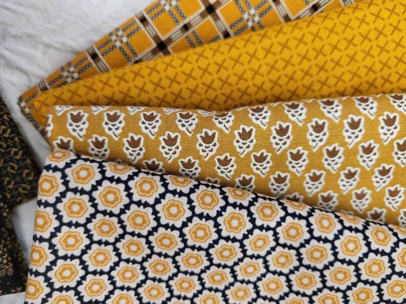 Cheddar and Coal Fat Quarters Fabric Bundle of 17 Assorted Etsy