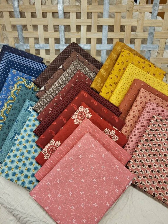 Colorful Prairie Civil War Fat Quarters Fabric Bundle of 24 Etsy
