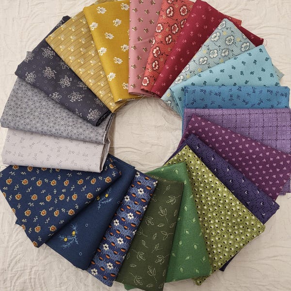 Rich Civil War collection fat quarters fabric bundle of 20 quality cotton prints.  An array of rich coloring and style. Masculine feel.