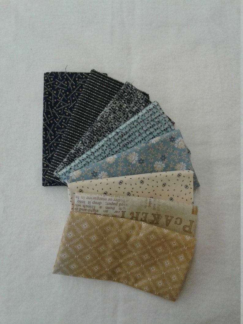 Oats and blue jeans fat quarter bundle of 8